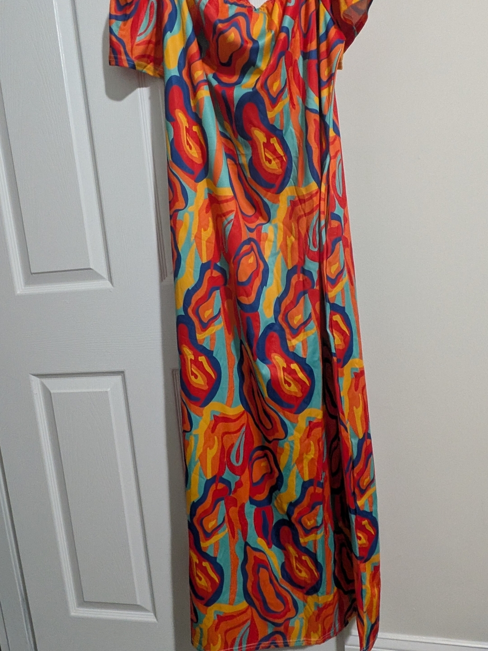 SHEIN Multicolor Abstract Print Maxi Dress